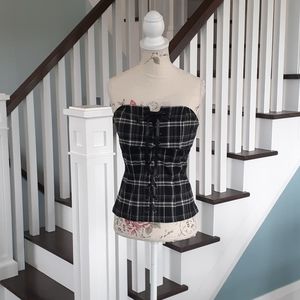 Black, grey and white plaid Le Chateau bustier 🍀